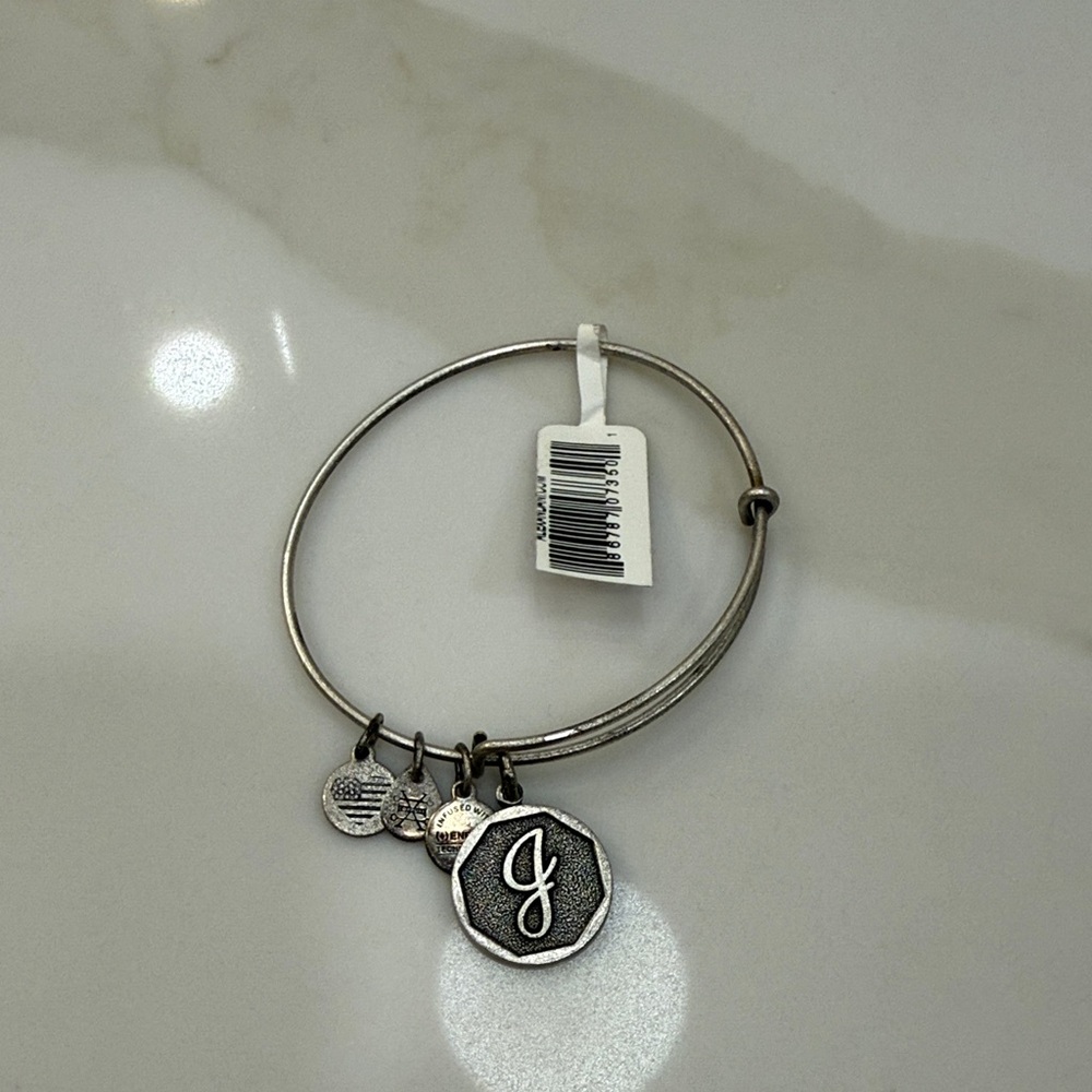 Silver J Bangle Bracelet Alex and Ani
